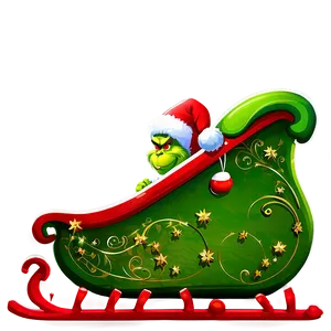 Grinch Christmas Sleigh Png 1 PNG Image