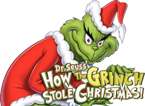 Grinch Christmas Title Artwork PNG Image