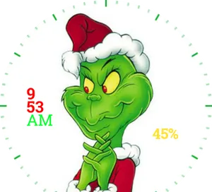 Grinch Santa Hat Battery Indicator PNG Image