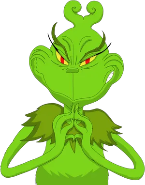 Grinch Scheming Expression PNG Image