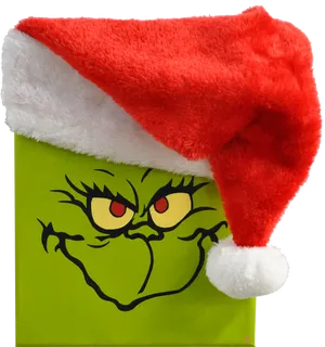 Grinchin Santa Hat PNG Image