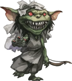 Grinning Goblin Illustration PNG Image