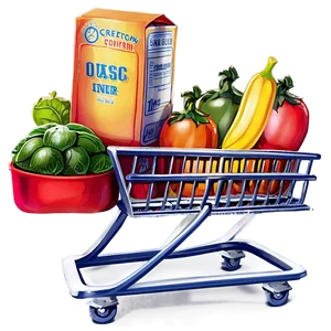 Grocery Cart With Food Png Igl58 PNG Image