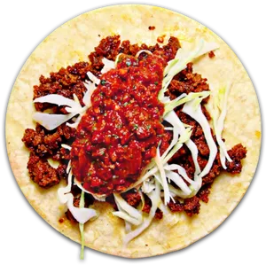 Ground Beef Taco Preparation PNG Image