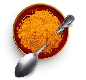 Ground Turmericin Bowlwith Spoon PNG Image