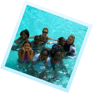 Group Swimming Pool Fun PNG Image