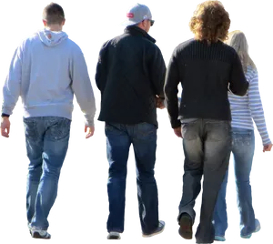 Group_ Walking_ Away_ Isolated_ Background PNG Image