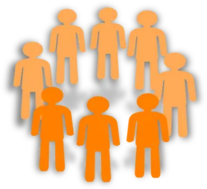 Groupof Orange People Illustration PNG Image