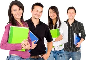 Groupof Students Holding Notebooks PNG Image