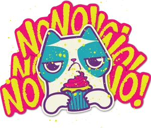 Grumpy Cat No Cupcake PNG Image