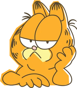 Grumpy Garfield Cartoon PNG Image