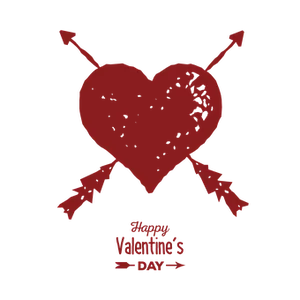 Grunge Heart Arrows Valentines Day PNG Image