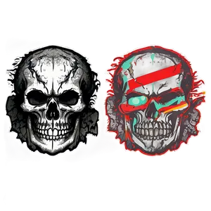 Grunge Skull Face Picture Png Jrb PNG Image