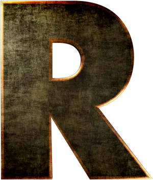 Grunge Style Letter R PNG Image