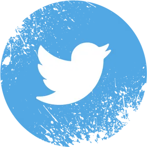 Grunge Style Twitter Logo PNG Image