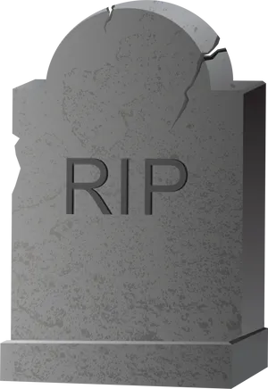 Grunge Textured Tombstone R I P PNG Image