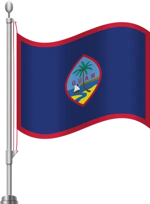 Guam Flag Waving PNG Image