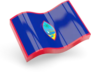 Guam Flag Waving Illustration PNG Image