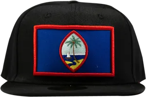 Guam Seal Black Snapback Hat PNG Image