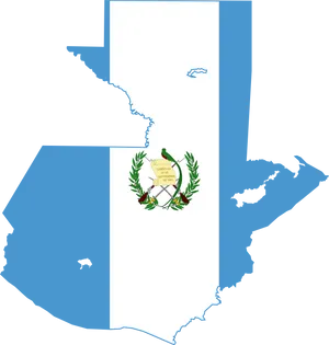 Guatemala Map Outlinewith Flag PNG Image