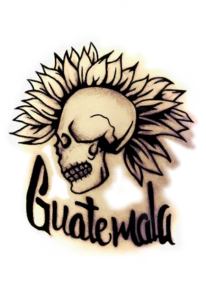 Guatemala Skulland Sunflower Graphic PNG Image