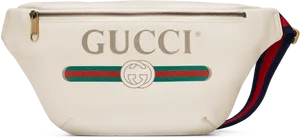 Gucci Logo Belt Bag White PNG Image