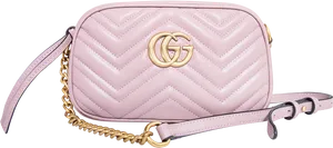 Gucci Pink Chevron Crossbody Bag PNG Image