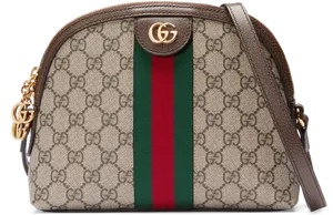 Gucci Signature Canvas Shoulder Bag PNG Image