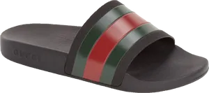 Gucci Striped Rubber Slide Sandal PNG Image