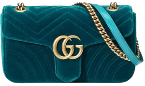 Gucci Velvet Marmont Bag Teal PNG Image