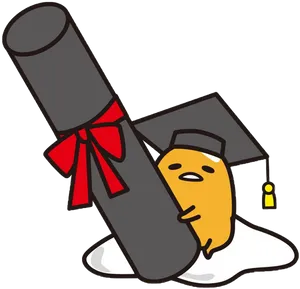 Gudetama Graduation Celebration PNG Image