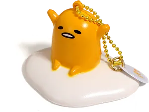 Gudetama Keychainon Egg White Background PNG Image