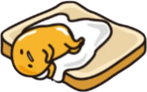 Gudetama Lazy Eggon Toast PNG Image