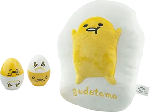 Gudetama Plushand Egg Toys PNG Image