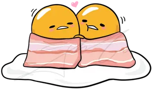 Gudetama Twinsin Bacon Blanket PNG Image