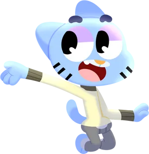 Gumball Watterson Cheerful Pose.png PNG Image