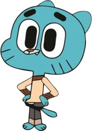 Gumball Watterson Standing Pose PNG Image