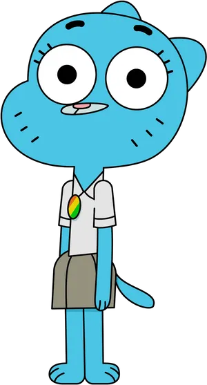 Gumball Watterson Standing PNG Image