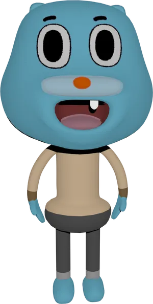 Gumball Watterson3 D Model PNG Image