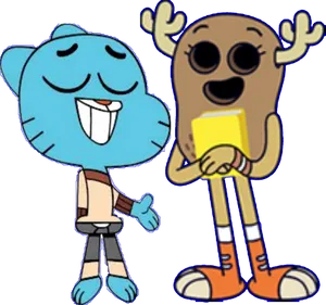 Gumballand Darwin Friendly Pose PNG Image