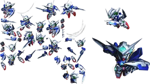 Gundam Mecha Collage PNG Image