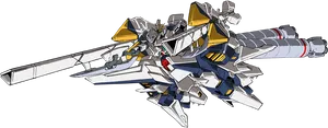 Gundam Mecha Illustration PNG Image