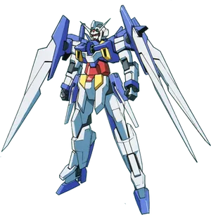 Gundam Mecha Robot Illustration PNG Image