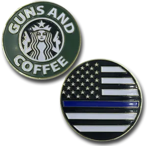 Gunsand Coffee Thin Blue Line Pins PNG Image