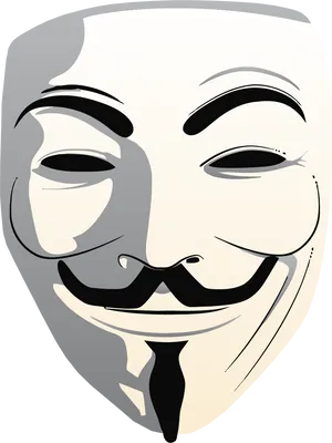 Guy Fawkes Mask Vector Illustration PNG Image