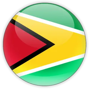 Guyana Flag Button Graphic PNG Image