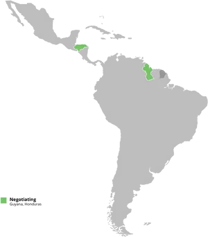 Guyana Honduras Negotiations Map PNG Image