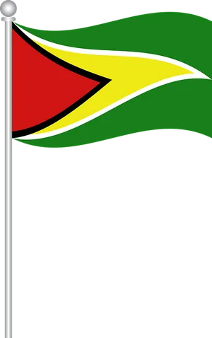 Guyana National Flag Waving PNG Image