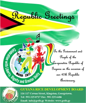 Guyana Republic Day Celebration Banner PNG Image