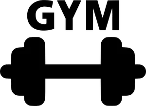 Gym Icon Barbell Silhouette PNG Image